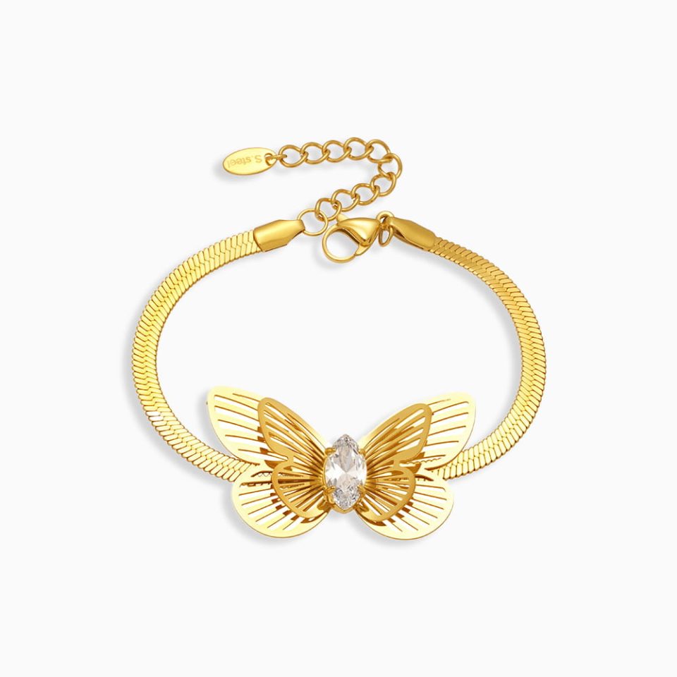 gold butterfly zircon bracelet TXE324