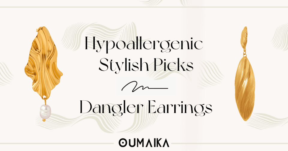 Stylish hypoallergenic dangler earrings for sensitive ears in stainless steel