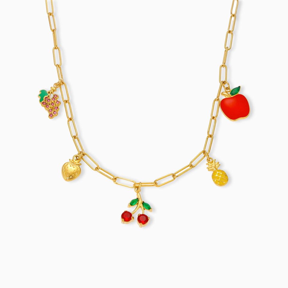 Gold DIY Fruit Pie Necklace P1053