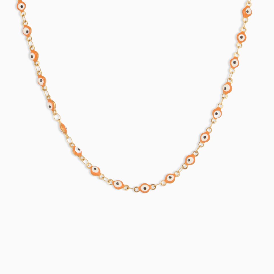Gold Orange Oil Drop Necklace P1528