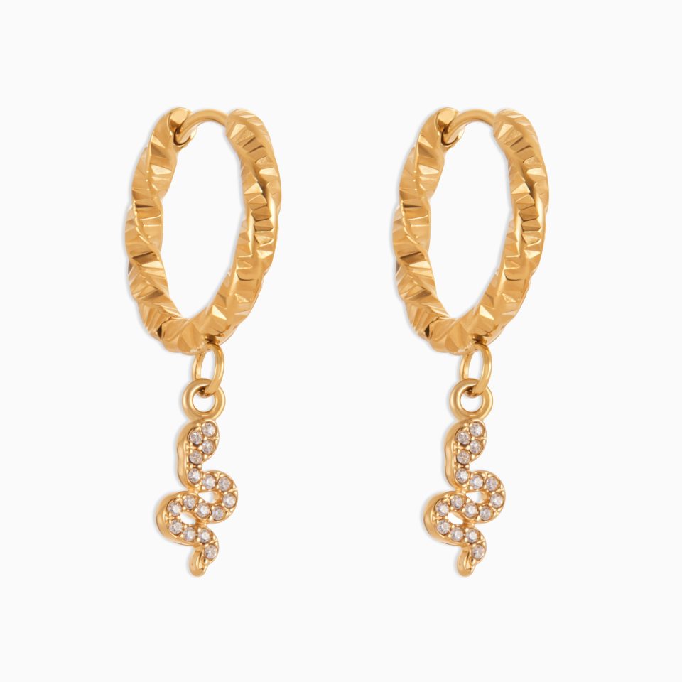 Gold Zircon Earrings Q159