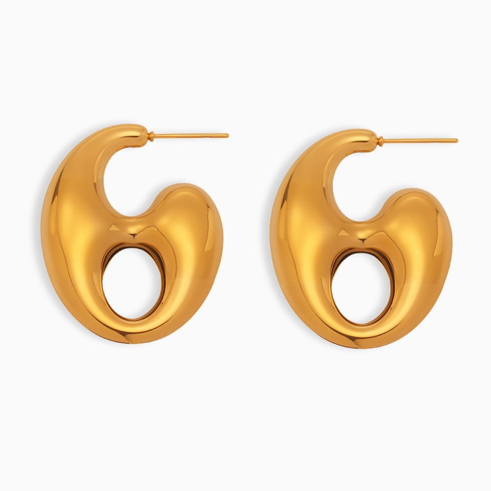 Gold earrings F272