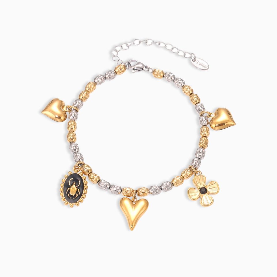 Gold heart bracelet TXE338