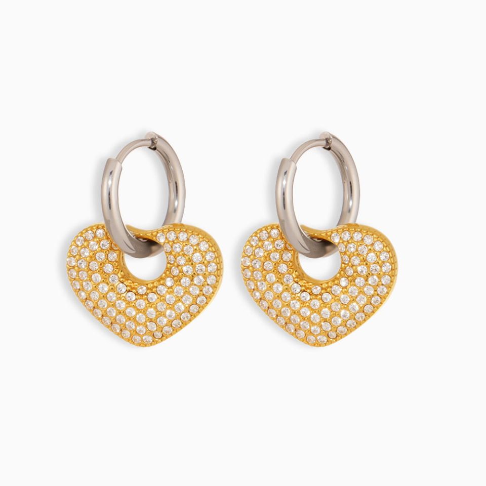 Gold zricon earrings F621