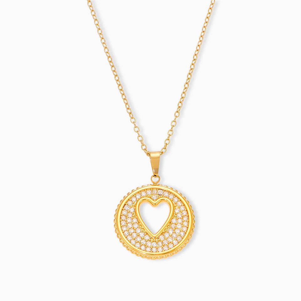 Gold zricon necklace P1066