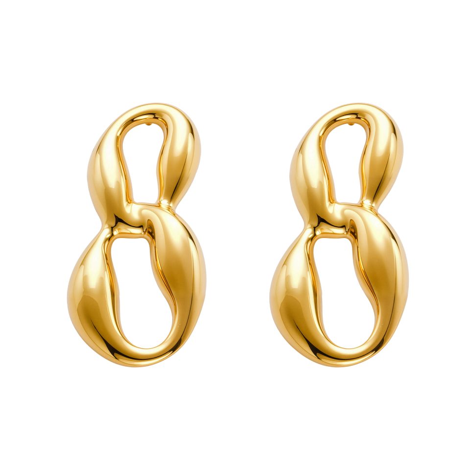gold earrings F406