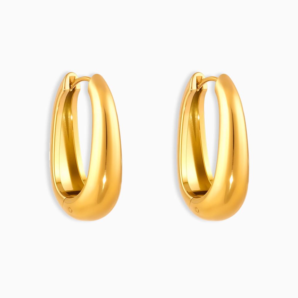 gold earrings F583