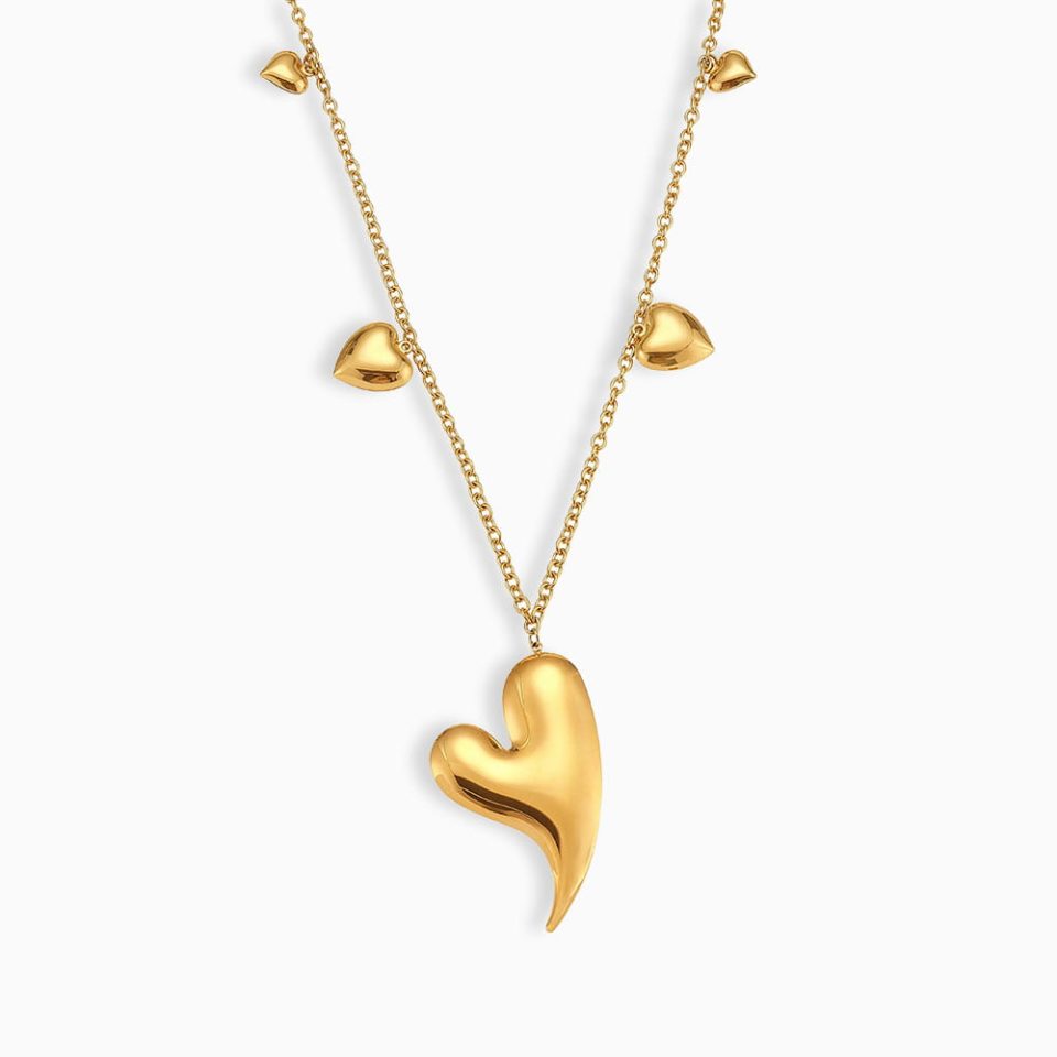 Gold Heart Sweater Chain M079