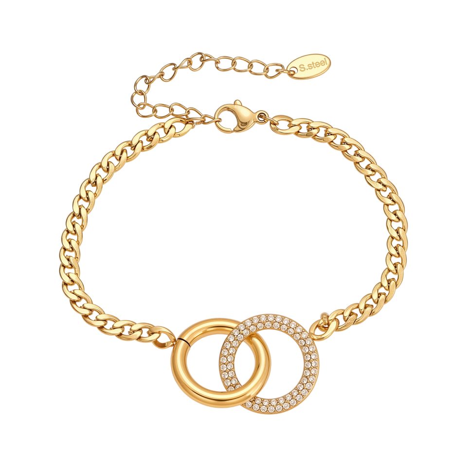 Gold double loop bracelet TXE400