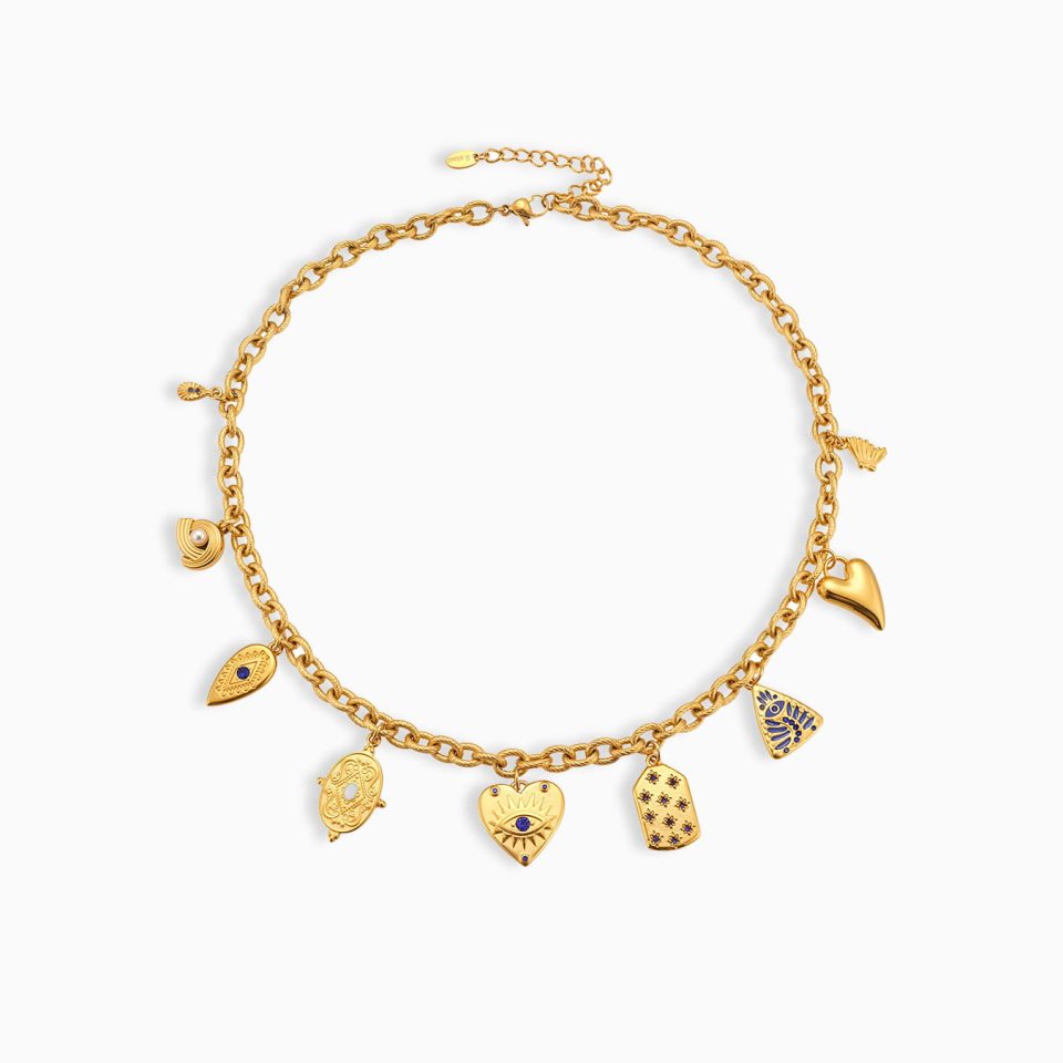 Golden Blue Zircon DIY Necklace TXP367