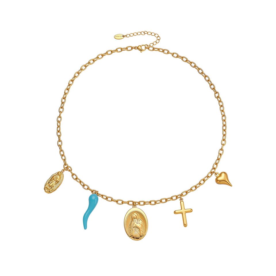 Jesus Cross Heart Chili Necklace TXP401