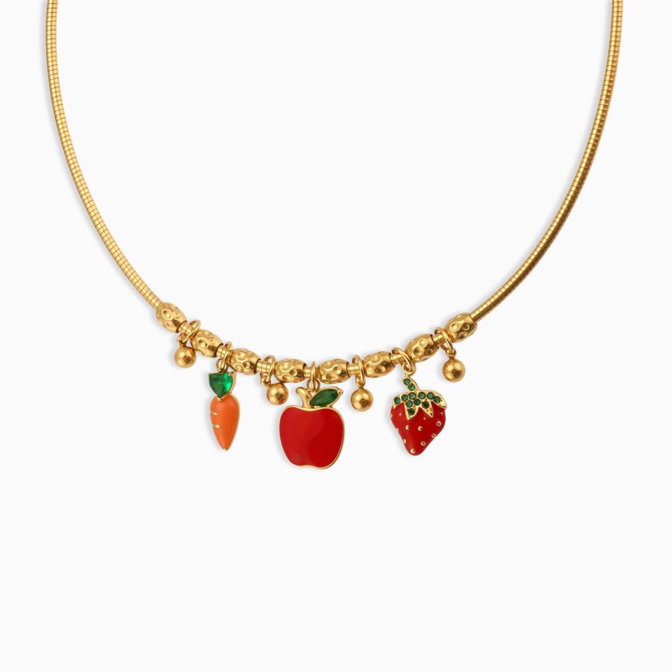 Weight Glaze Fruit Diamond Necklace P1425