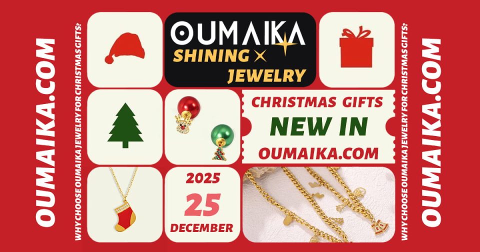 Oumaika Christmas jewelry gifts 2025 – festive collection with necklaces, earrings and charms
