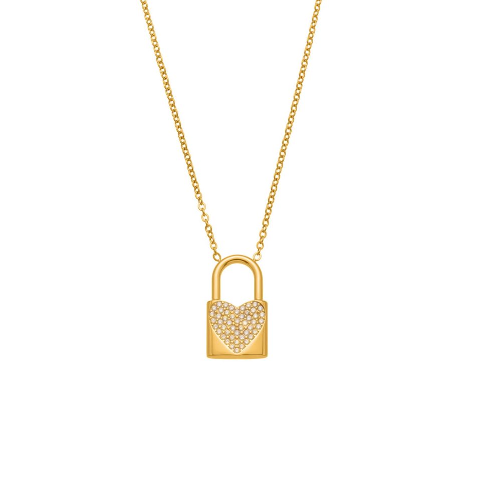 Gold zricon necklace P061