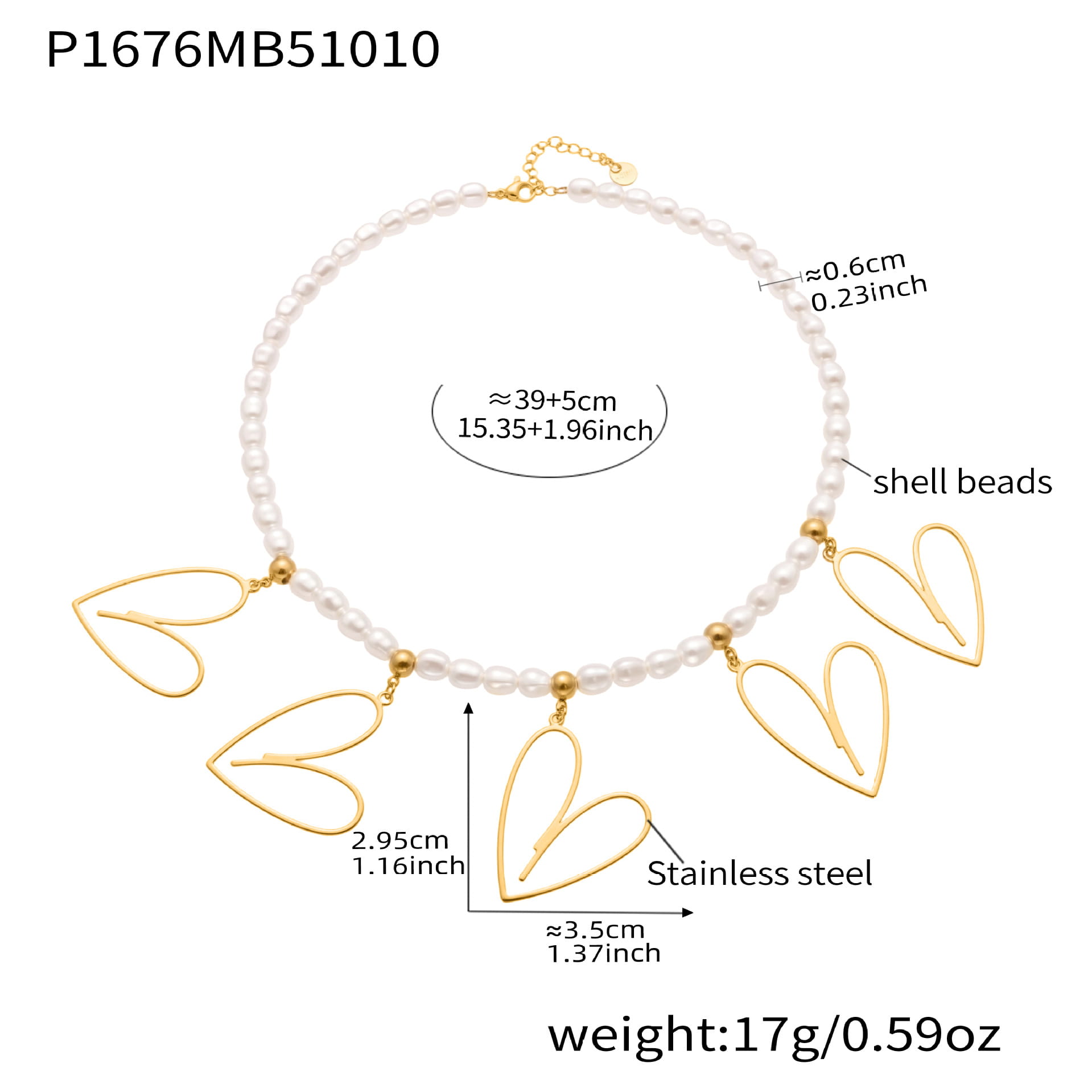 Parameter gold necklace P1676