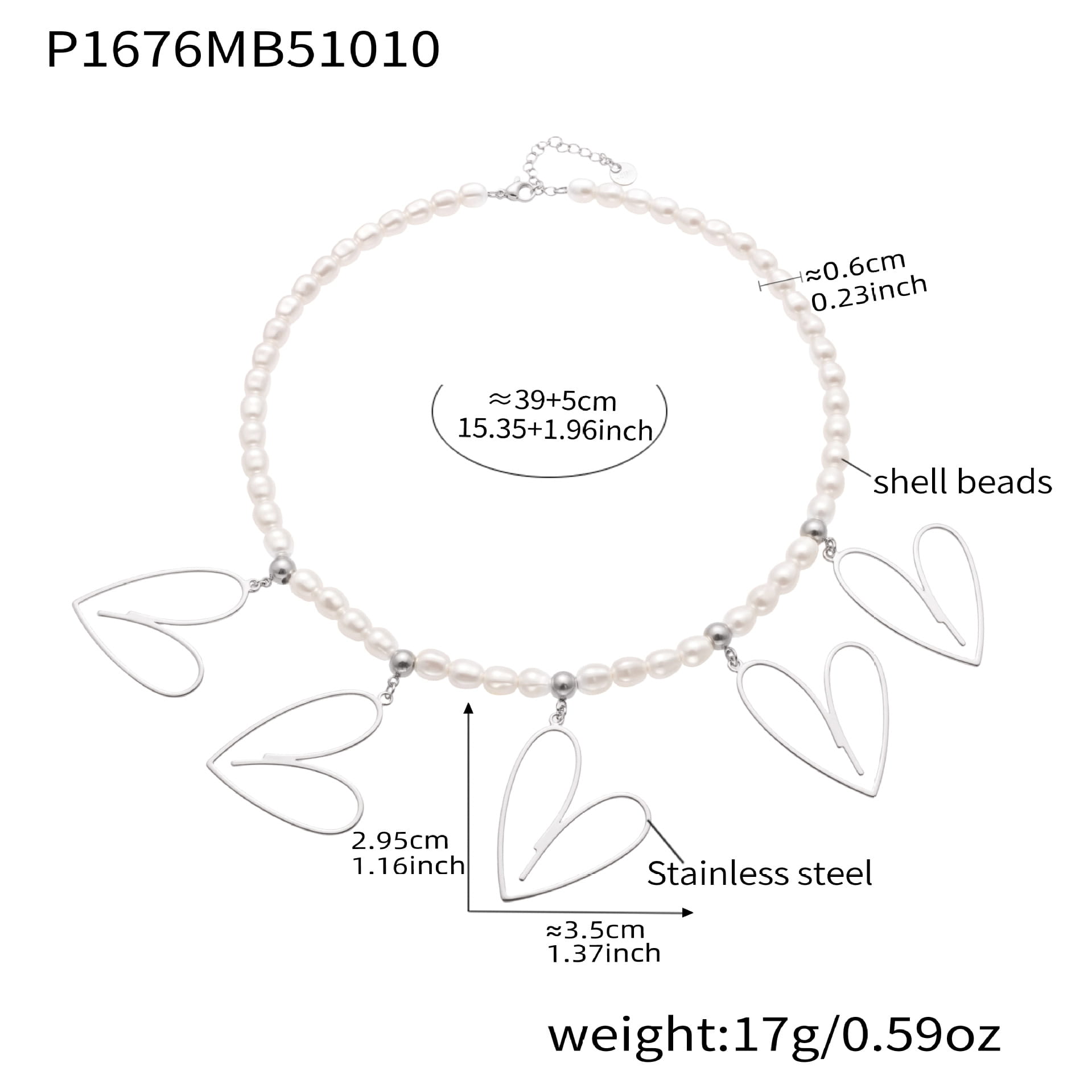 Parameter steel necklace P1676-