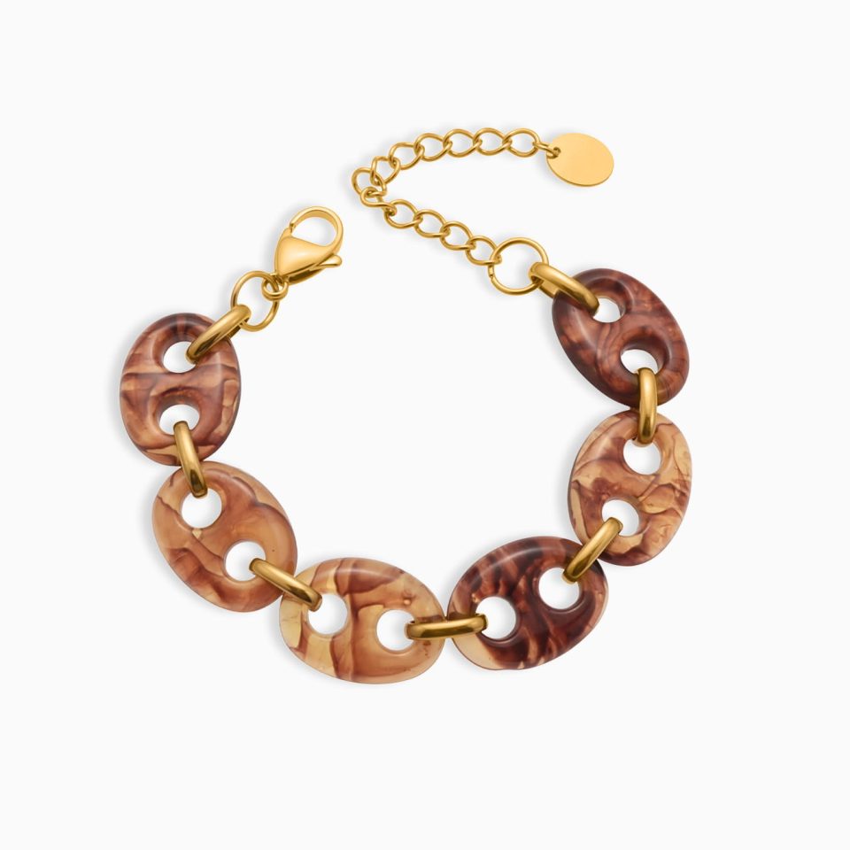 gold amber bracelet E157