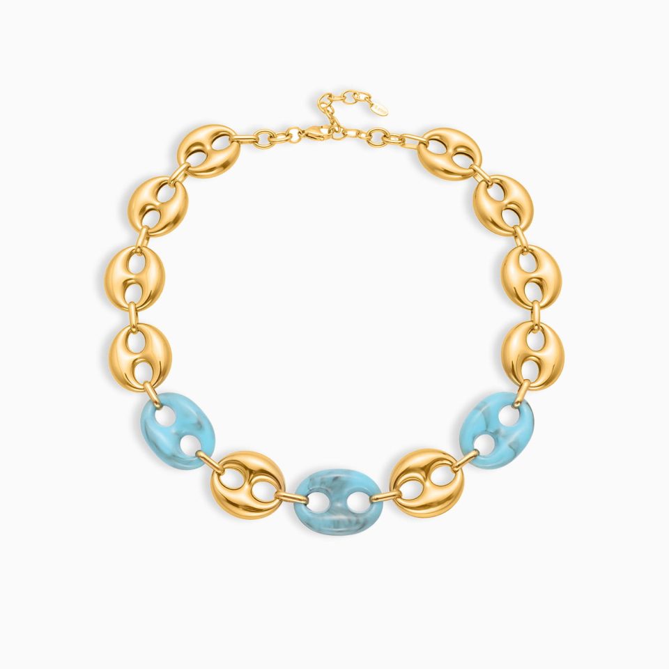 gold blue neckalce TXP430